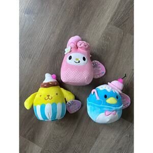 Squishmallow Hello Kitty Claires Plush 5" 3 Pompompurin Tuxedosam My Melody